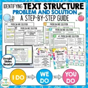 Problem and Solution Text Structure Passages, Graphic Organisers and Posters