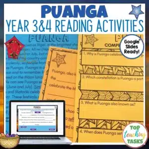 Puanga Reading Comprehension Activities Year 3 and 4