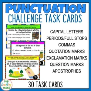 Punctuation Task Card Challenges
