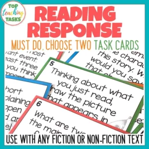 Reading Response Task Cards for Fiction and Non-Fiction Texts