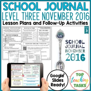 School Journal Level 3 November 2016 Follow Up Activities