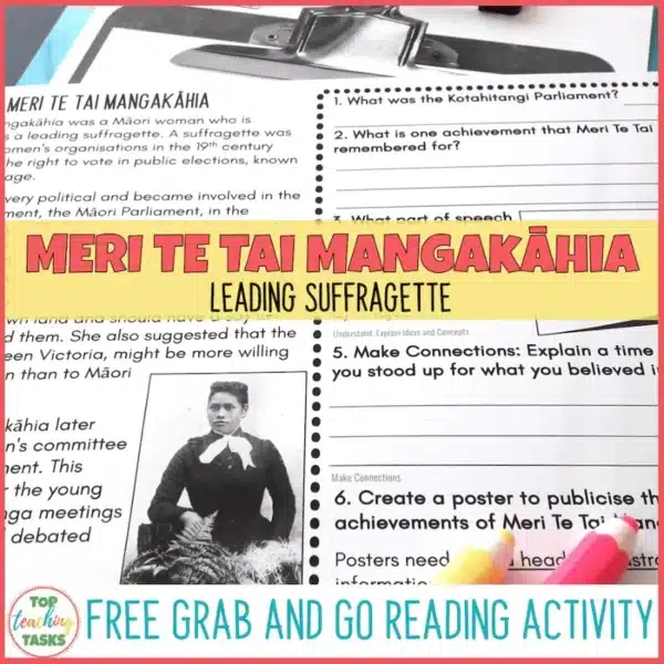 Meri Te Tai Mangakāhia Reading Comprehension Activities