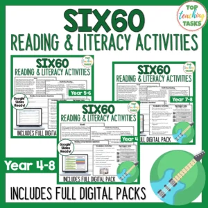 Six60 Reading Comprehension and Literacy Passages and Activities Year 4-8