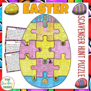 Easter Reading Scavenger Hunt Puzzle Poster