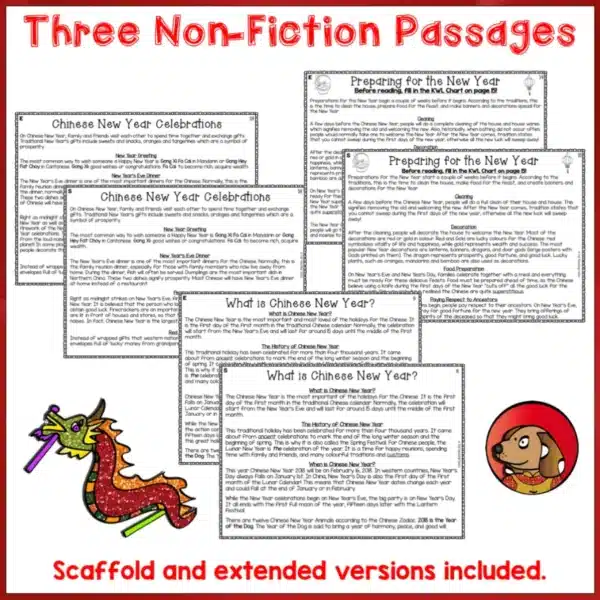 Chinese New Year Reading Activities Chinese New Year Reading Activities