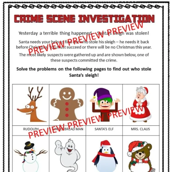 Christmas CSI Year 4-6 Christmas CSI Year 4-6