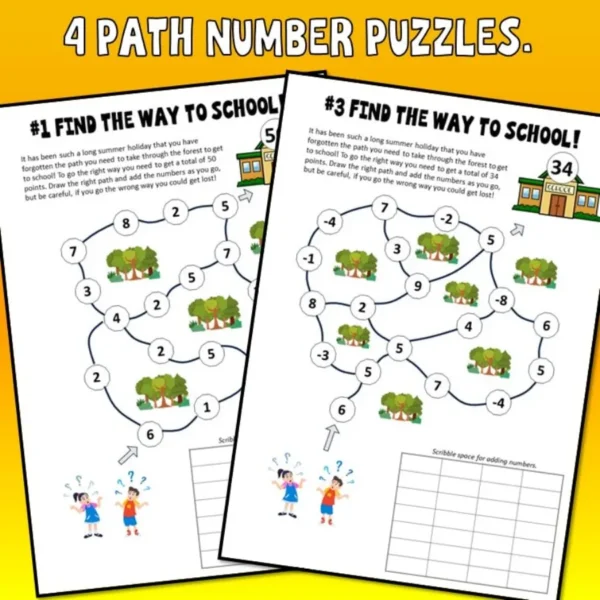 Back to School Number Puzzle Back to School Number Puzzle