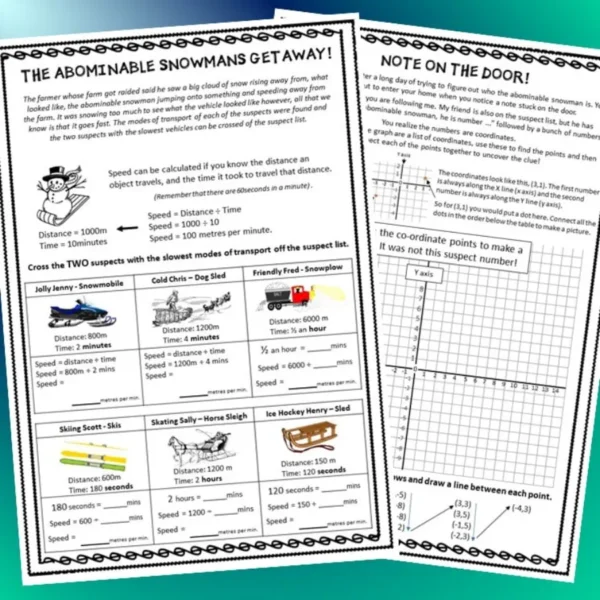 CSI Winter Maths Activity CSI Winter Maths Activity