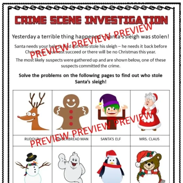 Christmas CSI Year 2-3 Christmas CSI Year 2-3