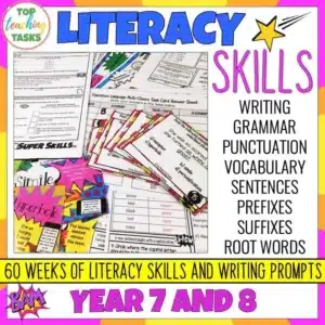 Grammar Punctuation Spelling Vocabulary Literacy Skills Year 7 and 8