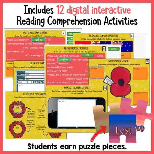 Anzac Day Digital Puzzle b Anzac Day Digital Puzzle b
