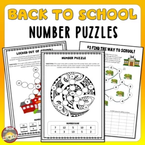 Back to School Number Puzzles