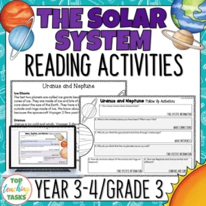 The Solar System Reading Comprehension Passages and Activities Year 3-4
