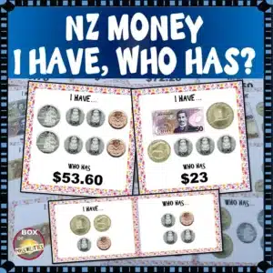New Zealand Money Activity: I Have Who Has Maths Game