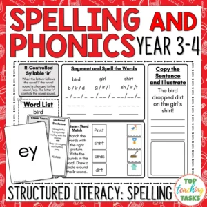 Phonics and Spelling Rules Activities Year 3-4 - Structured Literacy Activities