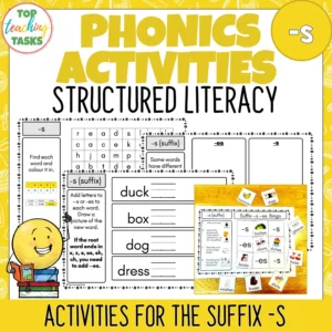 Phonics and Structured Literacy Activities: Suffix -s