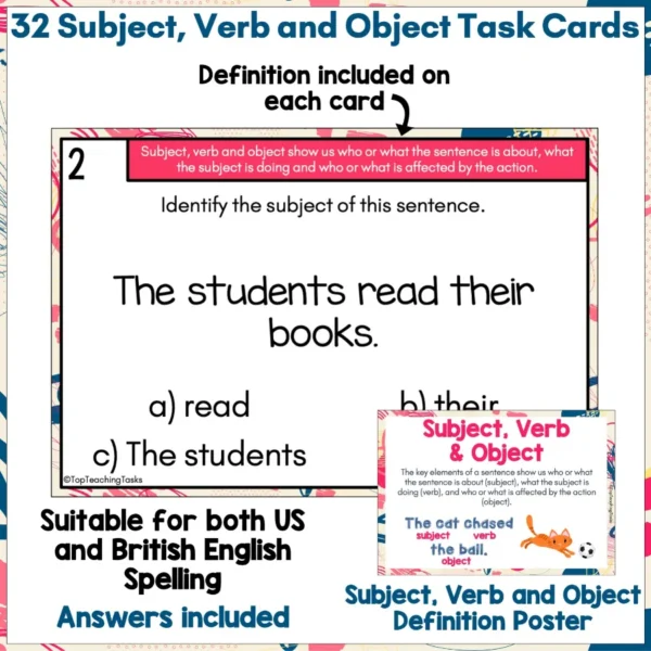 Subject-Verb-and-Object-Task-Cards-2 Subject-Verb-and-Object-Task-Cards-2