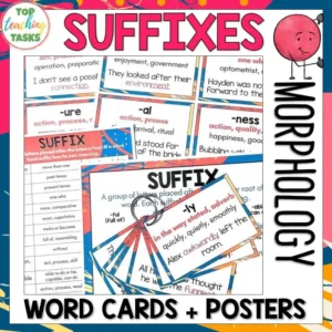 Suffix Word Wall Vocabulary Cards and Posters