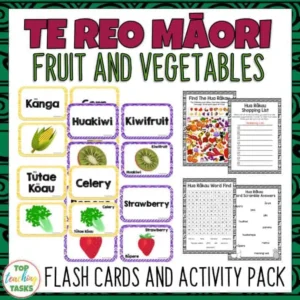 Te Reo Fruit and Vegetables Flash Cards and Activities