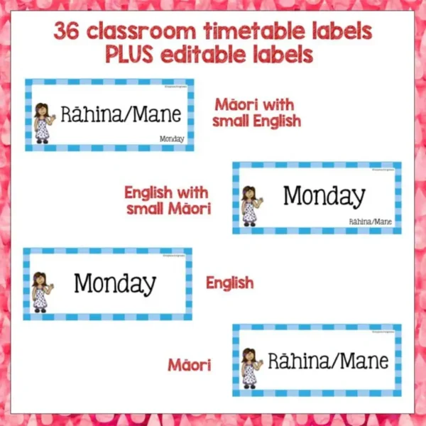 Te-Reo-Maori-and-English-EDITABLE-Classroom-Calendar-Labels-three Te-Reo-Maori-and-English-EDITABLE-Classroom-Calendar-Labels-three