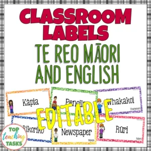 Te Reo Maori and English EDITABLE Classroom Decor Labels