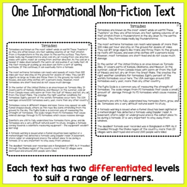 Tornadoes-Reading-Comprehension-Passages-and-Questions Tornadoes-Reading-Comprehension-Passages-and-Questions