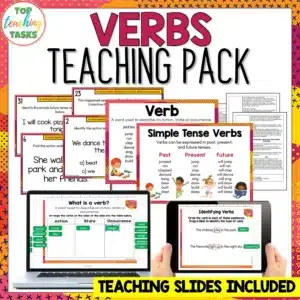 Verbs and Verb Tenses Teaching Pack - Grammar Print and Digital Activities