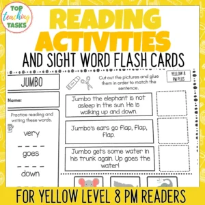 Yellow Level 8 PM Readers Follow Up Activities