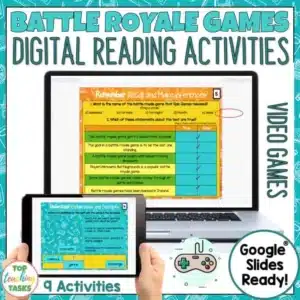 Battle Royale Games Digital Reading Comprehension Activities