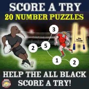 Rugby Number Puzzle Bundle: Help the All Black to the Try Line!