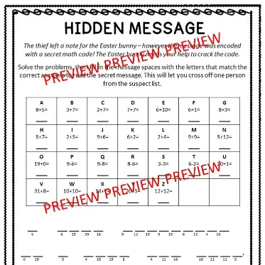 Easter CSI Maths Activity Year 2-4 b Easter CSI Maths Activity Year 2-4 b