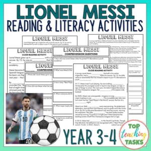 Lionel Messi Reading Comprehension and Literacy Activities Year 3-4