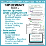 Philippines Legend Activities for Year 7-8 a