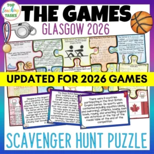 Commonwealth Games Year 5-8 Reading Comprehension Puzzle - Glasgow 2026