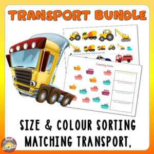 Transport Learning Activity Sheets - Sort by Shape and Colour