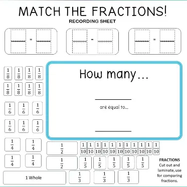 Comparing Fractions D Comparing Fractions D