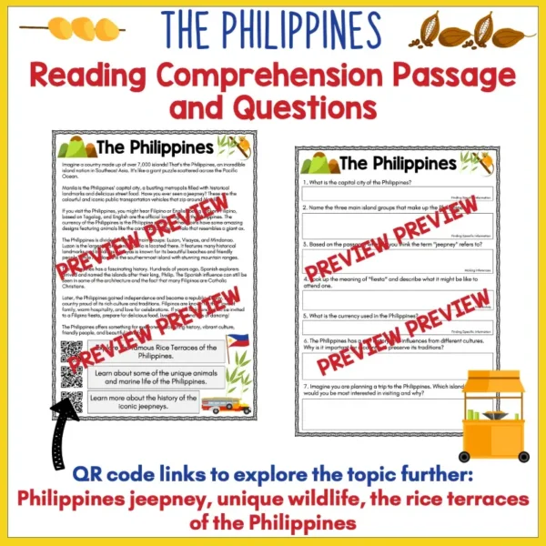 Phillipines Activity Sheets Phillipines Activity Sheets