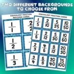 Equivalent fraction cards D