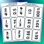 Fraction decimal percent cards D