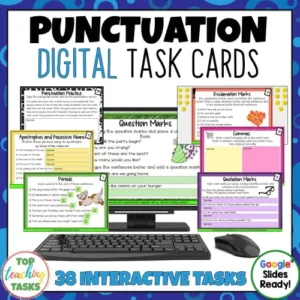 Punctuation Digital Task Cards Paperless Google Drive® Resource