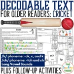 Cricket Decodable Text and Activities for Older Readers