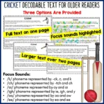 Cricket Decodable Text and Activities for Older Readers a