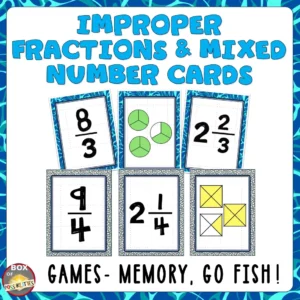 Improper Fractions and Mixed Number Matching Cards