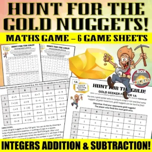 Hunt for the Gold Nuggets Maths Game: Integers Addition and Subtraction