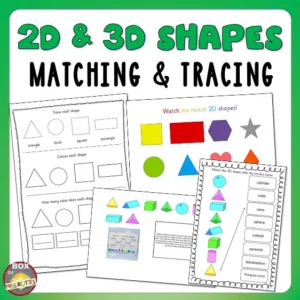 2D and 3D Shapes Matching and Tracing Activity.
