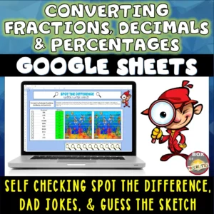 Converting Fractions, Decimals, and Percentages Google Sheet Activities
