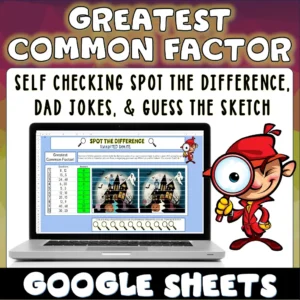 Finding the Greatest Common Factor Google Sheet Activities