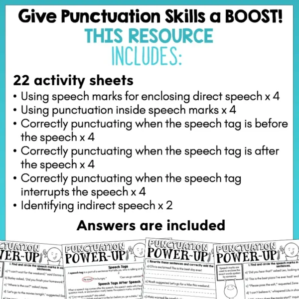 Punctuation Boost Power Up Pack - Speech Marks a Punctuation Boost Power Up Pack - Speech Marks a