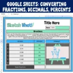 converting fractions decimals google sheets C