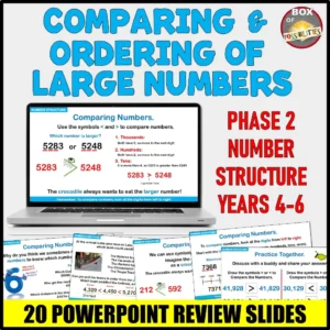 Comparing and Ordering of Large Numbers Slides: Number Structure – Year 4-6
